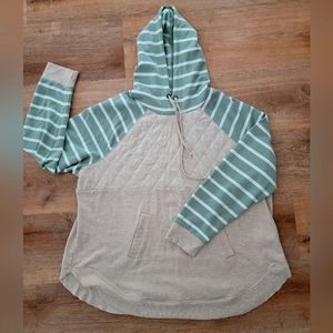 Green and Cream Hoodie